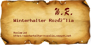 Winterhalter Rozália névjegykártya